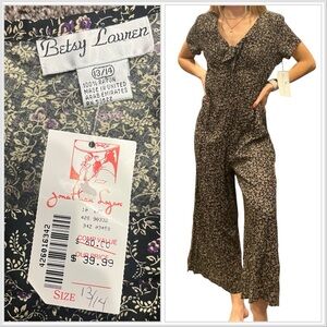 Vintage Deadstock Black Floral Jumpsuit